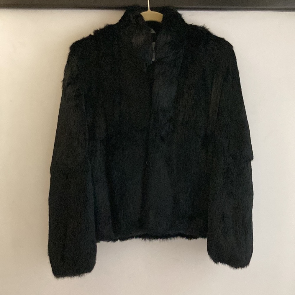 Genuine rabbit fur coat size small